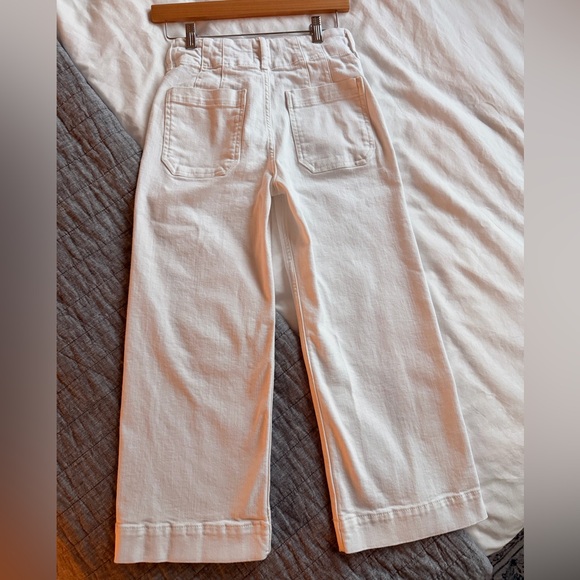 The Colette Crop Wide-Leg Jeans by Maeve Anthropologie in White - Picture 4 of 5